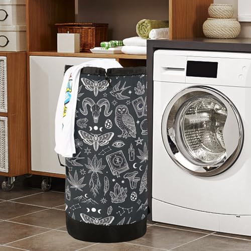 Gothic Animals Laundry Bag Backpack Dirty Clothes Bags Organizer With Extra Large Heavy Duty for Vacation Road Trip Essentials Dorm - color: Gothic Animals