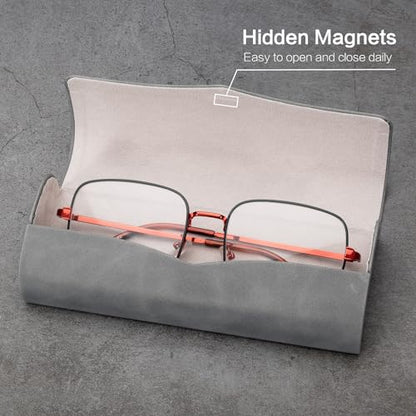 Vemiss Hard Shell Eyeglass Cases, Lightweight Portable Glasses Case for Women Men - color: D2-grey