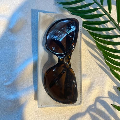 천연 가죽 안경 케이스, 17 x 9 cm, 레드, 브라운, 블랙 선택 가능 안경 - color: 베이지.