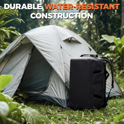 40L Water-Resistant Duffle Backpack with Shoe Compartment & Wet Pocket - color: Black