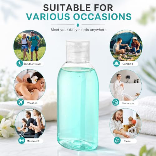 Travel Bottles for Toiletries 6 PCS 3.4oz Plastic Bottles Blank - color: Blank Clear