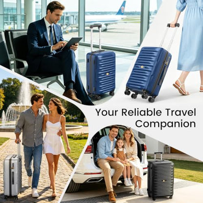 28 Inch Large Checked Luggage, PC Hardshell Suitcase,Blue - color: 1-Blue, size: Checked 28-Inch