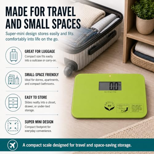 600 Super Mini Travel Bathroom Scale, 330 lb, Green - color: Green