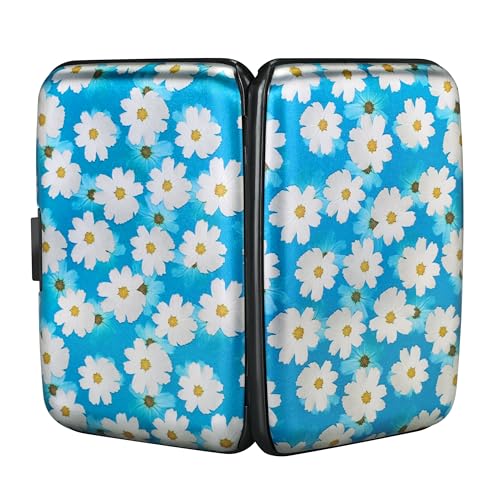 ELFISH RFID Aluminum Wallet Credit Card Protector Case Holder for Men Women - color: Blooms