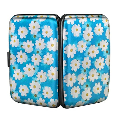 ELFISH RFID Aluminum Wallet Credit Card Protector Case Holder for Men Women - color: Blooms
