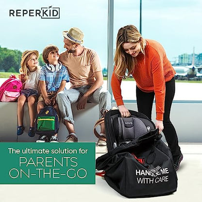 Car Seat Travel Bag for Airplane, Backpack Straps, Fits Most Car Seats - color: Black with Red