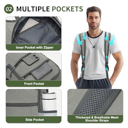 Lightweight Foldable Daypack Travel Backpack 20L, Gray - color: Gray