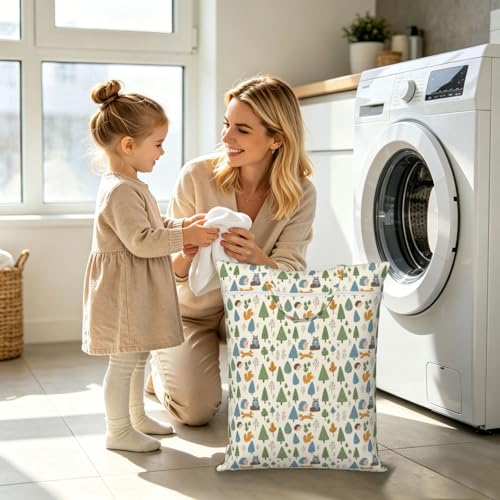 Animals Travel Laundry Bag Washable Dirty Clothes Bag for Gym - color: Animals
