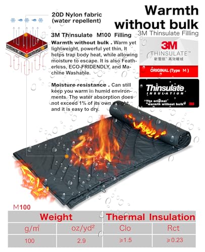 iClimb 1 Hooded 3M Thinsulate Insulation Warm Blanket and 1 Anti-Sinking Large Feet Chair Bundle, Ultralight Compact for Adults Outdoor Backpacking Hiking Camping Beach Music Festivals Concerts