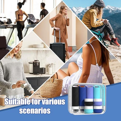Travel Toiletry Containers 26Pcs Silicone Leakproof TSA Approved Set - color: Blue