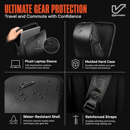 Gruv Gear Travel Laptop Backpack 12L UE Edition Compact Tech Backpack with Modular Storage, Side Access Pockets & Water-Resistant Design, Small Carry for Work, Travel & Everyday Carry - style: Ue Edition