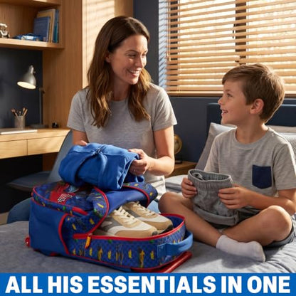 Get Trend Hot Wheels Boys 2-in-1 Rolling Luggage Bag with Wheels, 20.5 in - color: Multi Hot Wheels