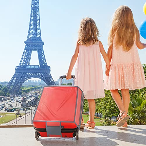 Sadnyy 3 Pcs Clear Luggage Cover Gray Border Regular Style - color: Gray Border, style: Regular Style