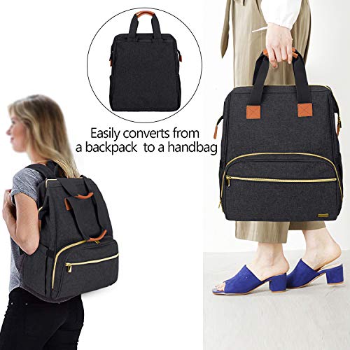 Teamoy Breast Pump Bag Compatible with Spectra S1,S2, Medela and Cooler Bag, Convertible Breast Pump Tote and Backpack with Laptop Sleeve for Working Moms, Black - color: Black