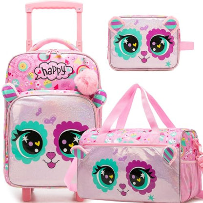 Kids Luggage with Wheels Suitcases Travel Softside Suitcases 16" Carry on Suitcase with Duffle Bag Luggage Sets Airline Approved - color: Pink