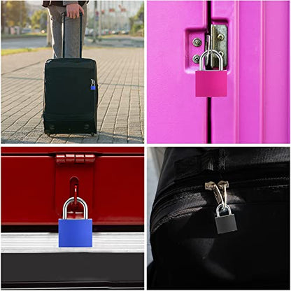 10 Pcs Suitcase Locks with Keys, Small Padlock with Key, Luggage Padlocks, Mini Keyed Padlock for Travel Bags, School Gym Locker, Toolbox - 23mm (Colorful) - color: 10 PCS Lock - Colorful
