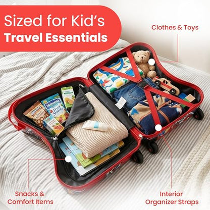 Bioworld Spider-Man Ride-On Suitcase for Kids, 18-Inch Hardside Luggage - color: Spider-Man AOP