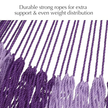 PNAEUT Handwoven Rope Mayan Hammock for Outside, 600 lbs Capacity - color: Mauve Purple, size: X-Large