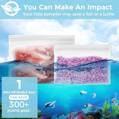 SPLF 4 Pack Leakproof Clear Toiletry bags, TSA Approved Quart Zipper Bags - size: 2 Large 2 Medium