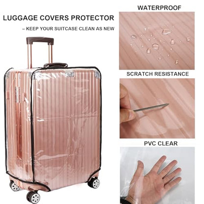 30 Inch Luggage Cover for Suitcase Waterproof Dust-Proof Travel Sleeve - color: black, size: 30 inch