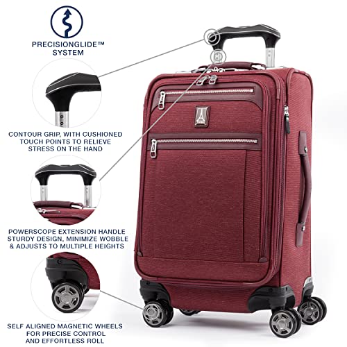 Travelpro Platinum Elite Carry-On Luggage Spinner, Red, 21-Inch - color: Bordeaux Red, size: Carry-On 21-Inch