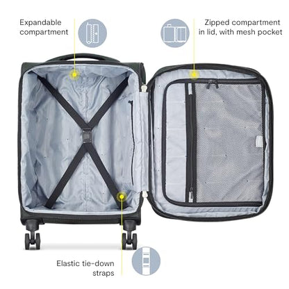 DELSEY PARIS Sky Max 2.0 Softside Expandable Luggage with Spinner Wheels, Green, Carry-on 21 Inch - color: Green, size: Carry-on, 21 Inch