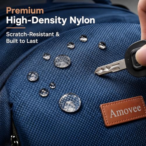 Amovee Laptop Backpack,Work Computer Bag, Airline Approved Carry-On Bookbag - color: Navy Blue