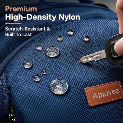 Amovee Laptop Backpack,Work Computer Bag, Airline Approved Carry-On Bookbag - color: Navy Blue