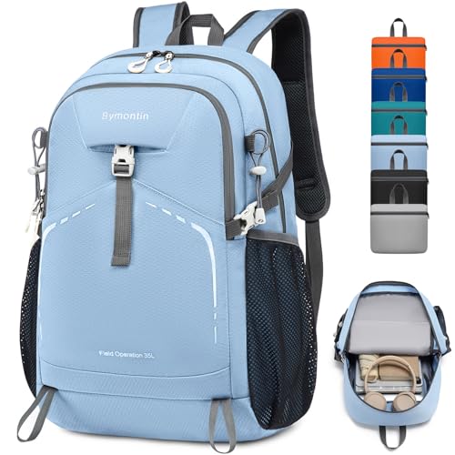 Lightweight Foldable 35L Everyday Backpack, Packable Daypack (Sky-Blue) - color: 35l-sky-blue
