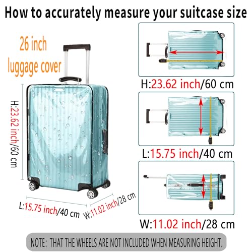 26 Inch Waterproof Clear Suitcase Cover (Black Trim) - color: Black Trim-0.4mm, size: 26" Suitcase Cover.