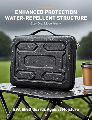 DOMISO 14 inch Laptop Sleeve with Handle Shockproof Computer Bag Waterproof EVA Protective Carrying Case for 14" ThinkPad E480/Yoga 920/13.5" Microsoft Surface Book/HP Pavilion 14 Stream 14, Black - color: Black, size: 14 inch