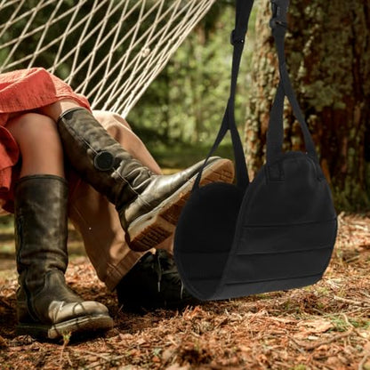 CALLARON Portable Foot Rest for Airplane Travel Adjustable Foot Hammock with Padded Support Foldable Travel Accessory for Office Footrests and Desk Leg Rest Includes Storage Bag