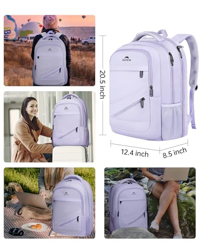 MATEIN Extra Large Laptop Backpack for Women, TSA Friendly Carry On Bag - color: Purple, size: 18 Inch
