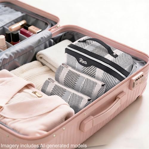 BOYATU Makeup Bag, Makeup Organizer, Toiletry Travel Bag for Women - Black - color: C-4-Black