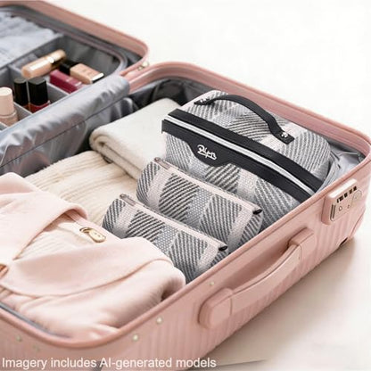BOYATU Makeup Bag, Makeup Organizer, Toiletry Travel Bag for Women - Black - color: C-4-Black
