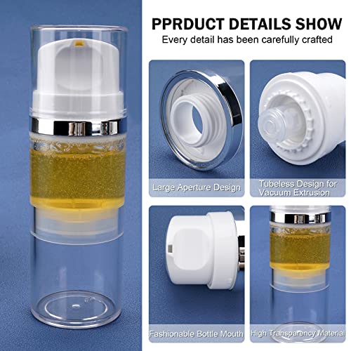 Cosywell Airless Pump Bottles 3.4oz/100ml 6 Pack Clear - size: 3.4oz-6Pack