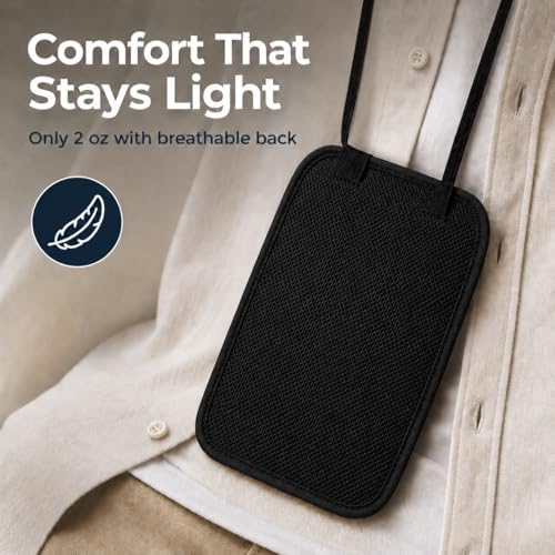 VENTURE 4TH Slim Neck Wallet, RFID Blocking Passport Holder - Black - color: Ebony