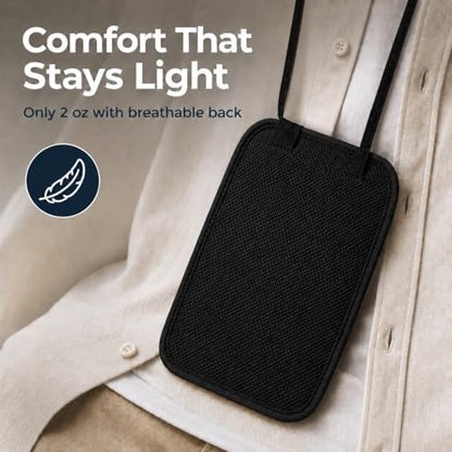 VENTURE 4TH Slim Neck Wallet, RFID Blocking Passport Holder - Black - color: Ebony