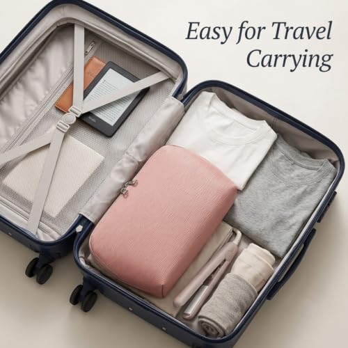 Travel Makeup Bag, Stand Up Cosmetic Bag, Fold-Down Design Organizer Bag - color: Pink