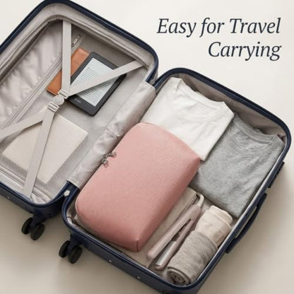 Travel Makeup Bag, Stand Up Cosmetic Bag, Fold-Down Design Organizer Bag - color: Pink