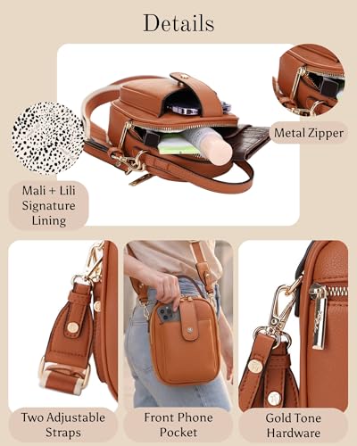 Mali+Lili Gail Vegan Leather Multi Compartment Crossbody Bag - color: Tan
