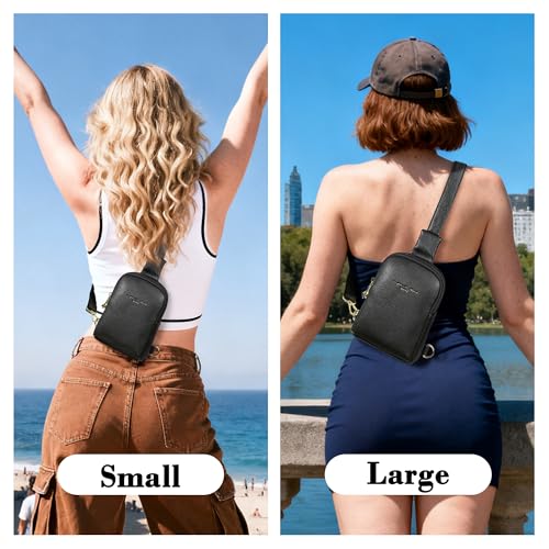 INICAT Small Crossbody Bags for Women, Mini Travel Sling Purse - color: Black Solid, size: Small