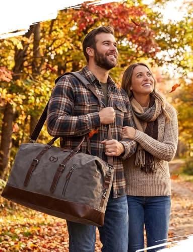 Personalized Mens Duffle Bag Travel Weekender Overnight Bags Brown Letter T - color: Brown T