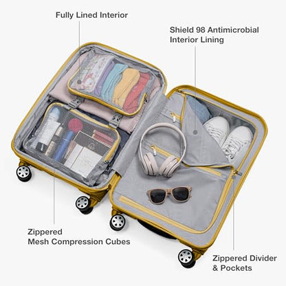 Traveler's Choice Pagosa Hardshell Expandable Luggage with Spinner Wheels, Yellow, 27-Inch Medium - color: Yellow, size: 27-Inch Medium