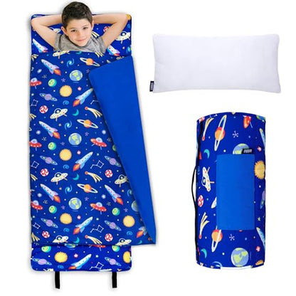 Wildkin Nap Mat with Pillow and Blanket, Preschool Rest Mat - color: Out of This World
