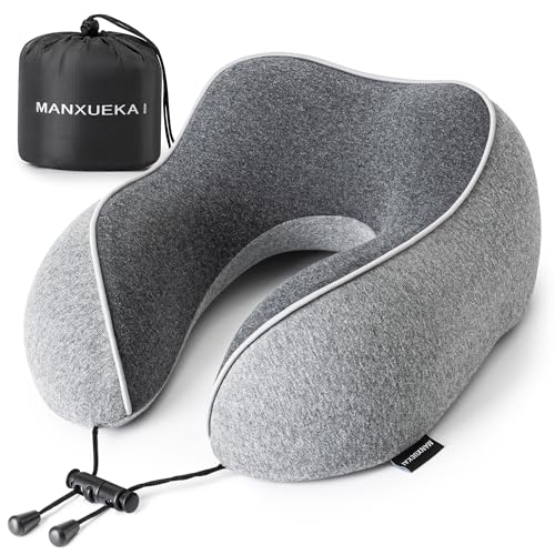 Travel Pillows for Airplanes,100% Pure Memory Foam Travel Neck Pillow - color: Grey