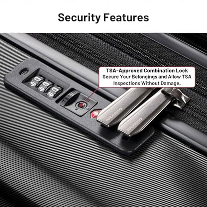 Ricardo Beverly Hills Brentwood Hardside Luggage Collection – Expandable Suitcases with Wheels and TSA Lock, 29" Large Check-in, Onyx - color: Onyx, size: Check-In Large 29-Inch