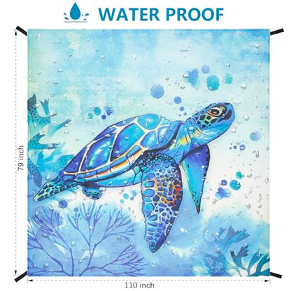 Beach Blanket Sandproof Extra Large Beach Mat Adults Waterproof Sand Free - color: See Turtle, size: 79" X110"