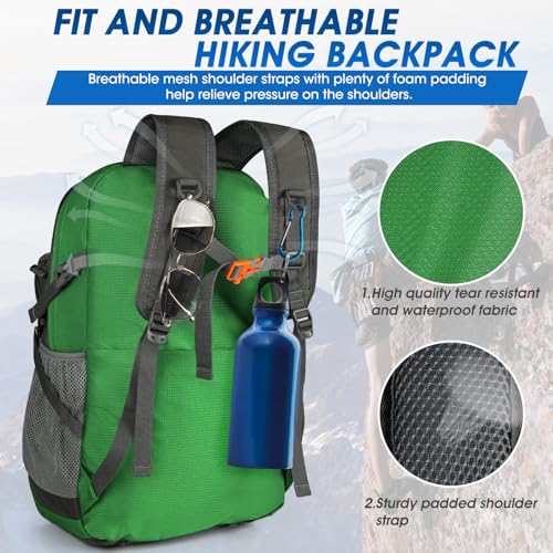 IGOLUMON Hiking Backpack 40L Packable Lightweight Camping Daypack Men Women - color: Grass Green