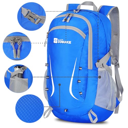 ZOMAKE Lightweight Packable Backpack 35L, Foldable Backpacks Water Resistant Collapsible Light Daypack for Hiking(Dark Blue) - color: Dark Blue B, size: 35L